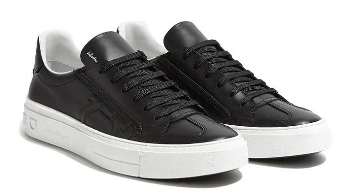 Salvatore Ferragamo Borg Zapatillas bajas para hombre Cuero Negro Gancio