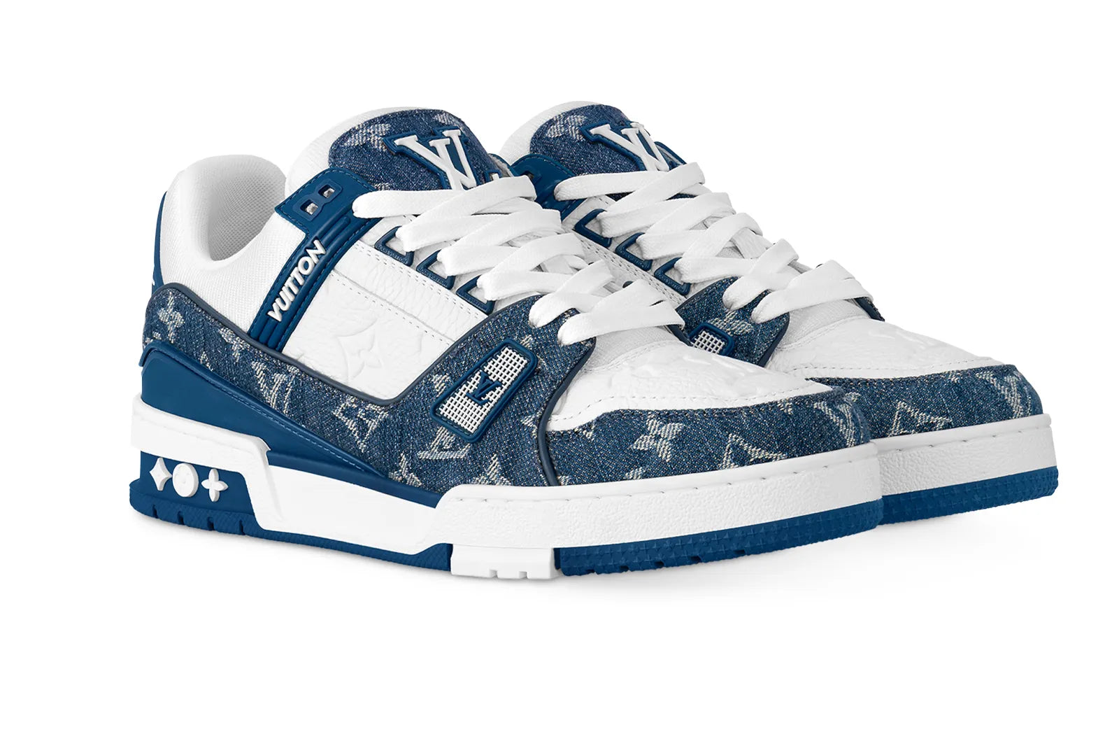 Louis Vuitton LV Trainer Azul Denim y Blanco