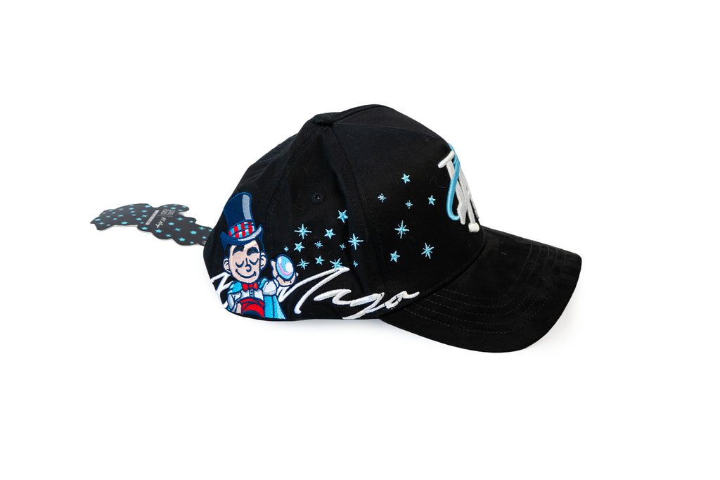 Gorra 31 Hats "El Mago" Black/Blue Suede Snapback Visera Curva