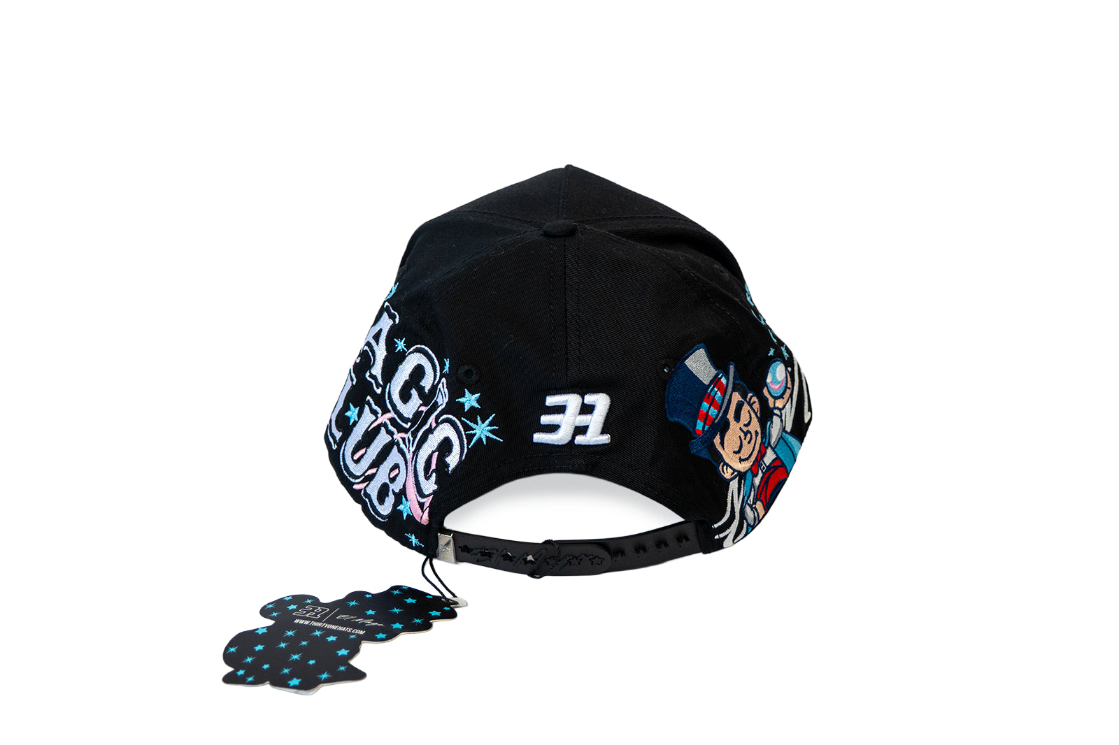 Gorra 31 Hats "El Mago" Black/Blue Suede Snapback Visera Curva