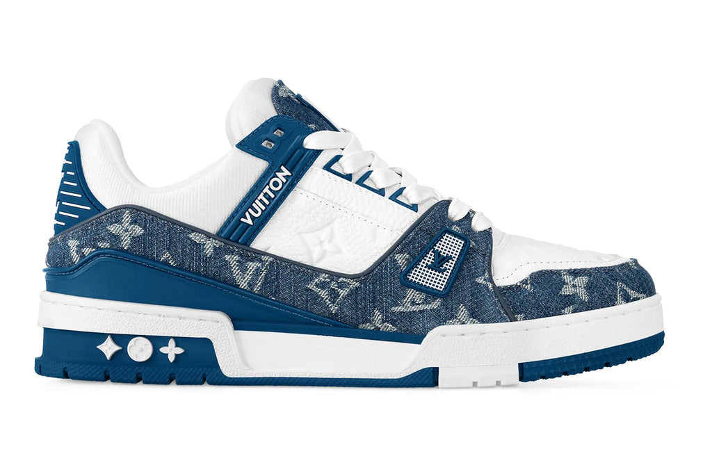 Louis Vuitton LV Trainer Azul Denim y Blanco