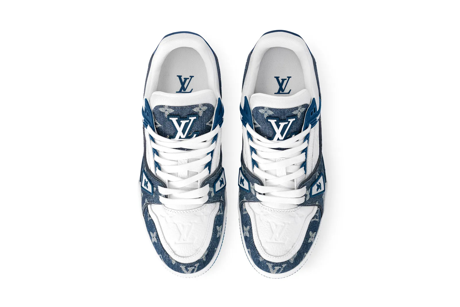 Louis Vuitton LV Trainer Azul Denim y Blanco