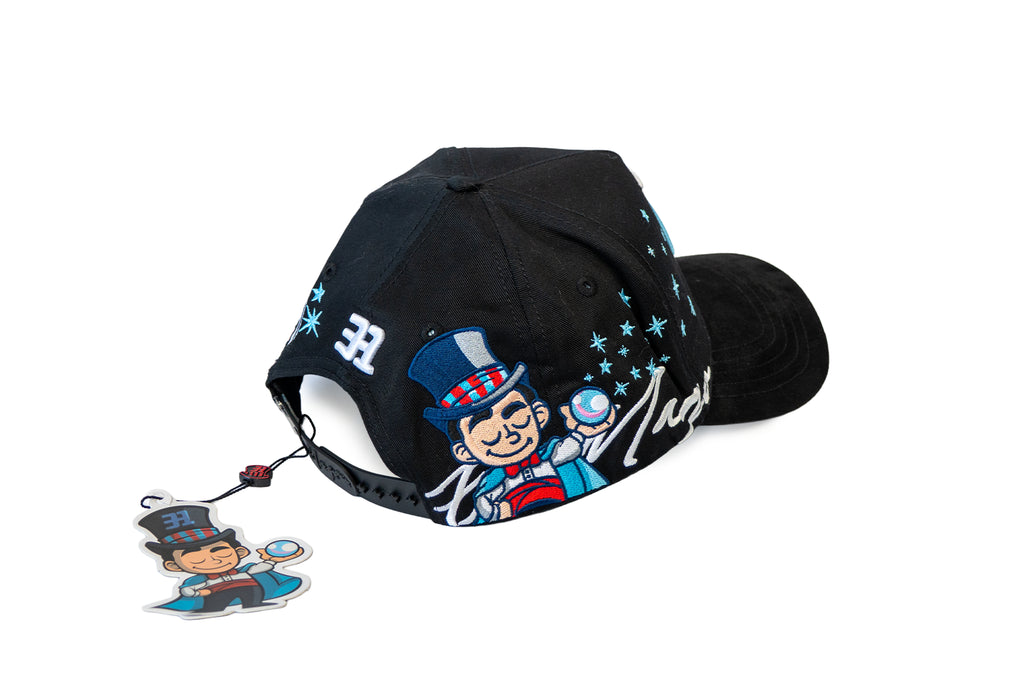 Gorra 31 Hats "El Mago" Black/Blue Suede Snapback Visera Curva