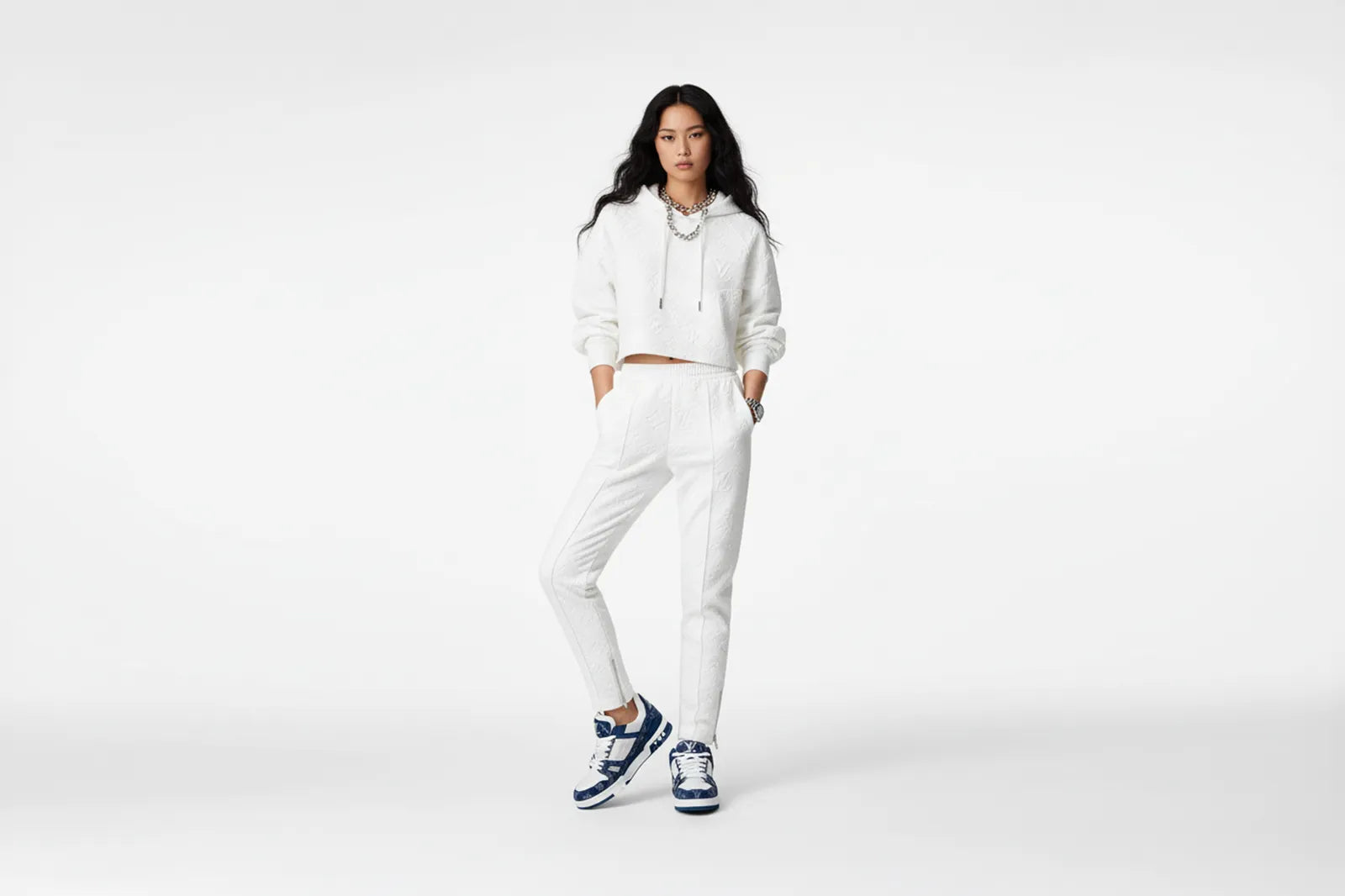 Louis Vuitton LV Trainer Azul Denim y Blanco